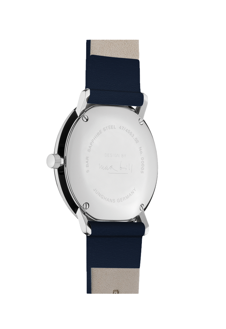 Max Bill Damen Yellow Dial / Blue Leather Strap Yellow Dial