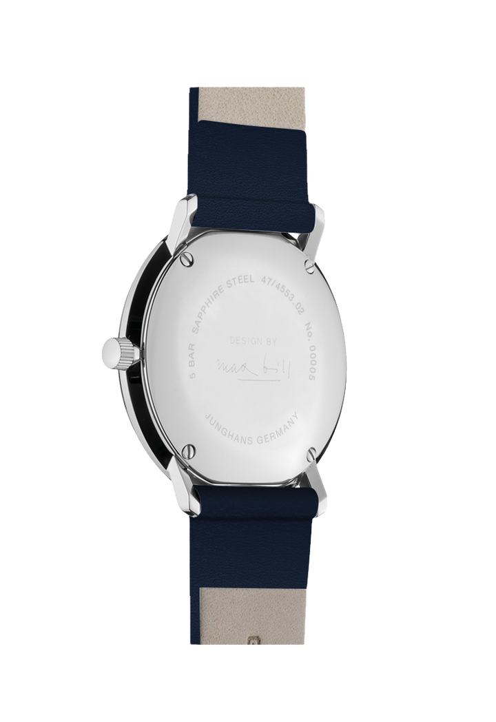 Max Bill Damen Yellow Dial / Blue Leather Strap Yellow Dial