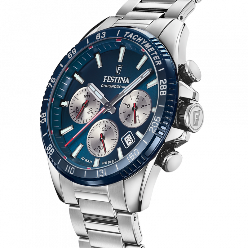 Timeless Chronograph Blue / Stainless Steel Blue Dial