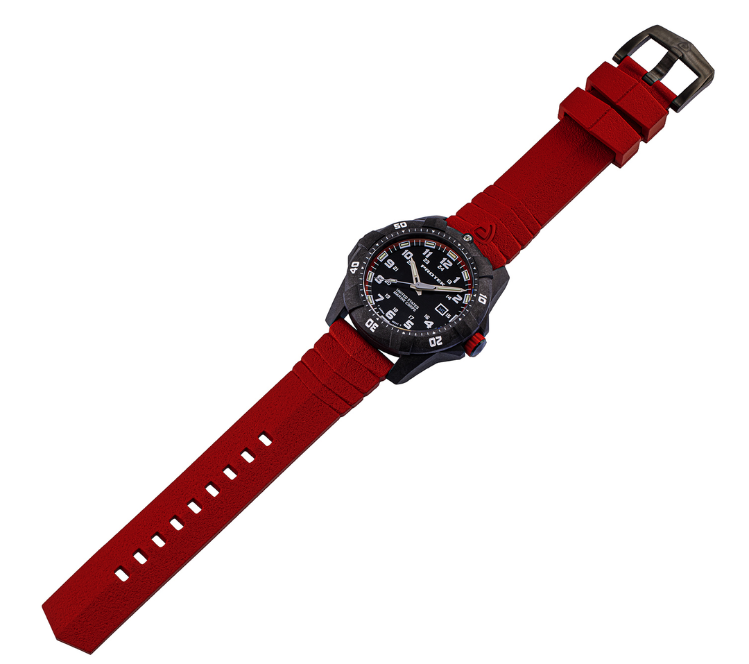 USMC Carbon Dive CARBON CASE/BLACK & RED DIAL/RED STRAP | Black / Red Dial