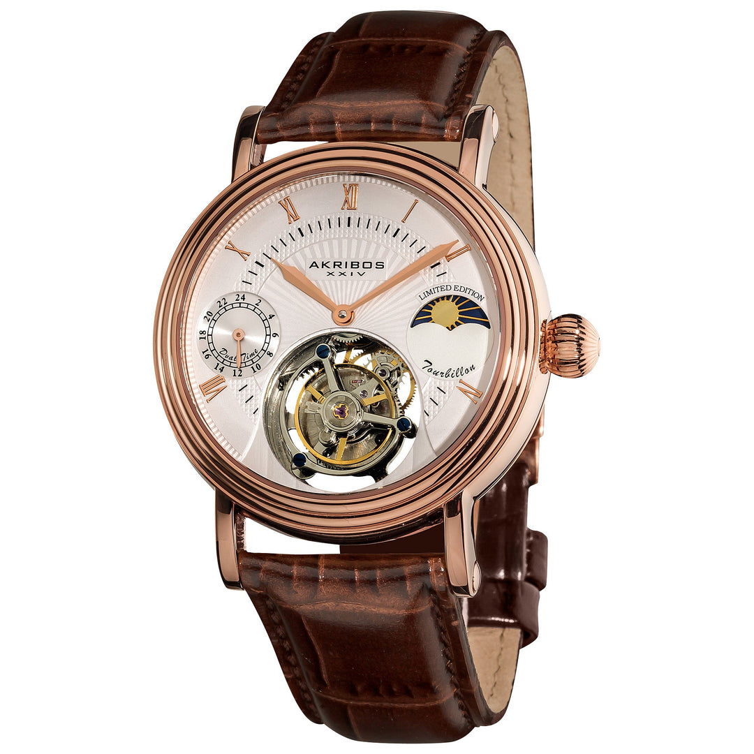 Tourbillon Rose Gold Tone/Leather | White Dial