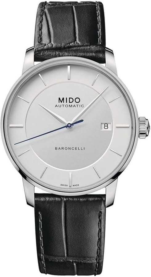 Mido 39mm / Black / Silver Silver Dial