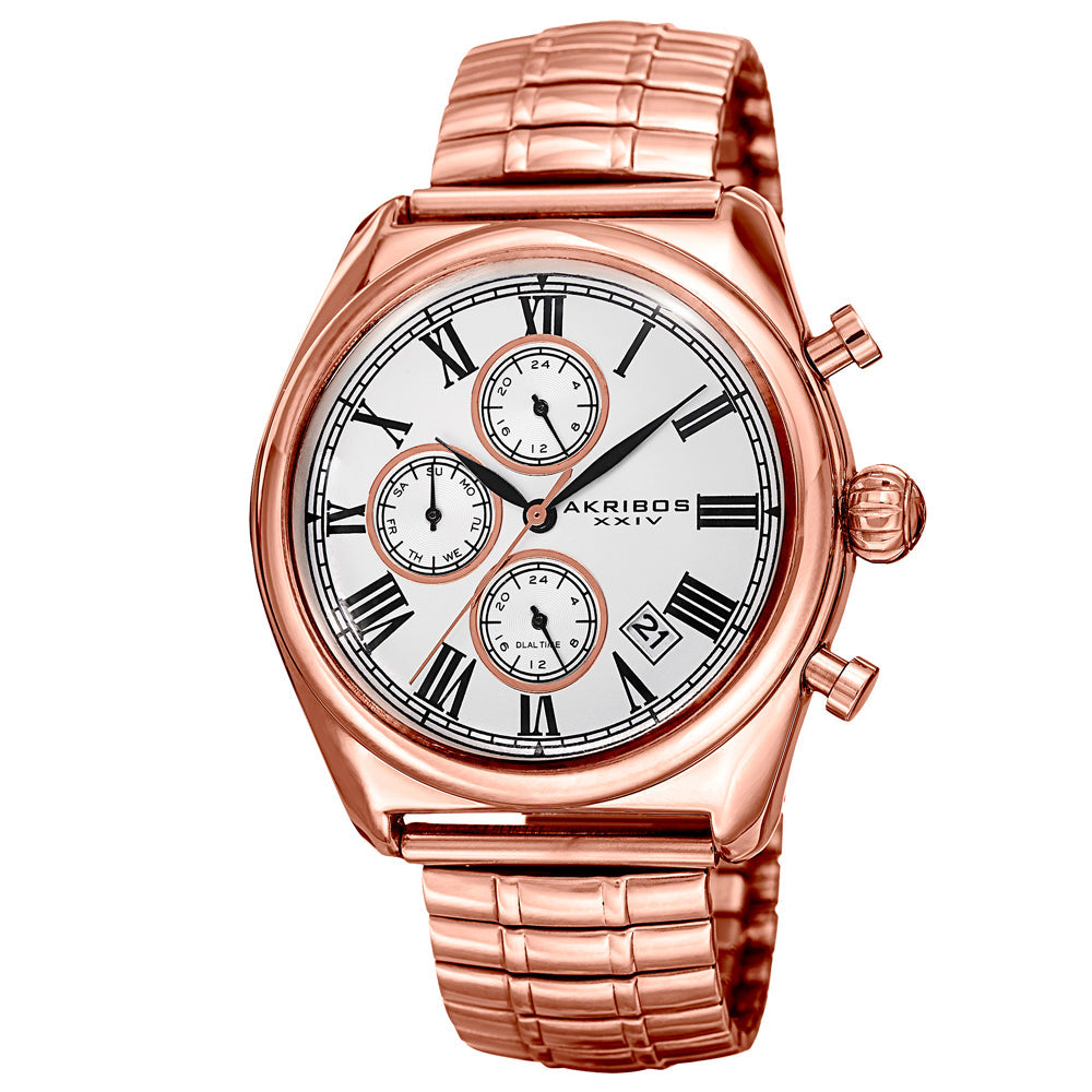 AK827RG-Casual Rose Gold/Stainless Steel | Silver Dial