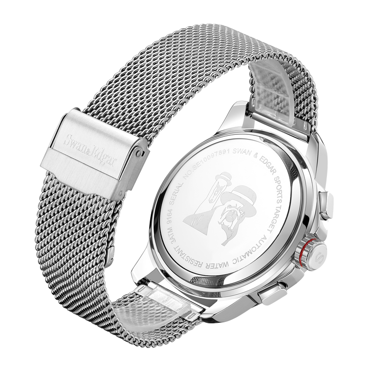 Sports Target Automatic Teal Dial / Silver Stainless Steel Mesh Bracelet Blue Di