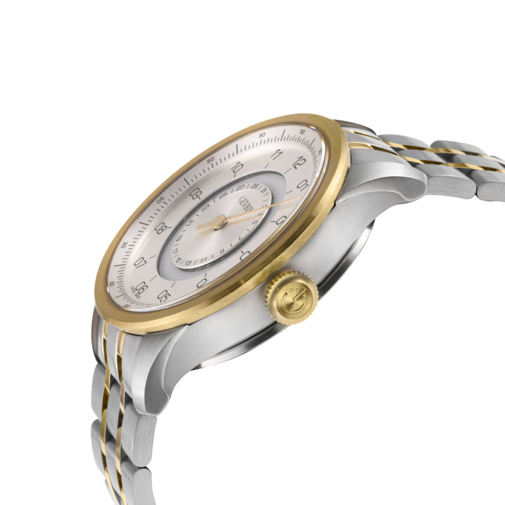 Jones Swiss automatic SW200 single handed watch Silver dial Two-tone | Silver Di