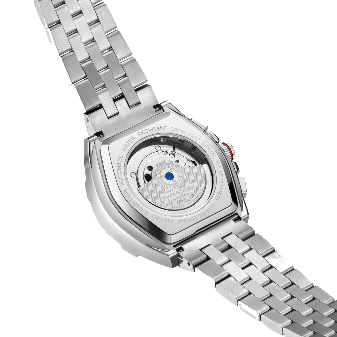 Knight Exhibition Automatic Blue Open-Exhibition Dial / Silver Stainless Steel B