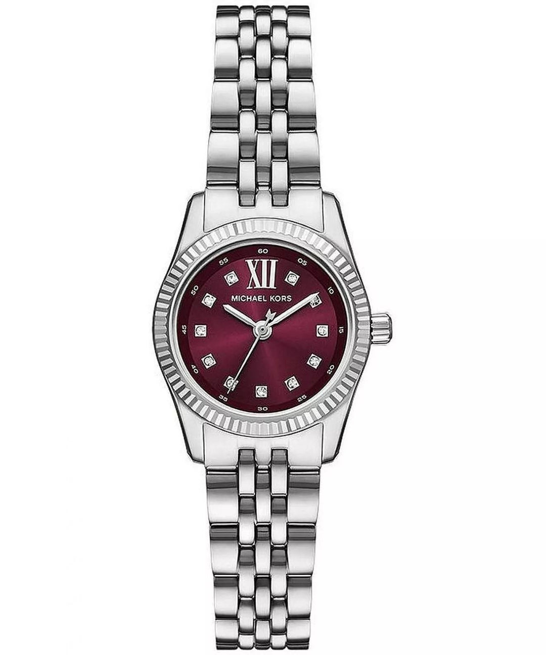 Lexington Burgundy Dial Silver Stainless Steel Bracelet 26mm Burgundy Dial