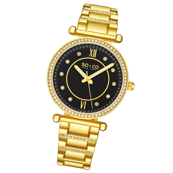 Madison 5116 Black/Gold Toned | Black & Blue Dial