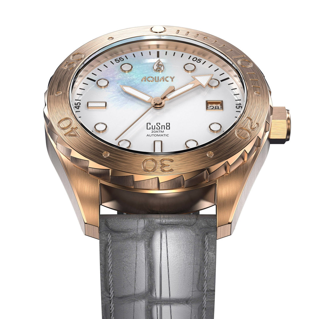 Bronze CuSn8 Men's White Mother of Pearl Automatic Watch White Mother of Pearl |