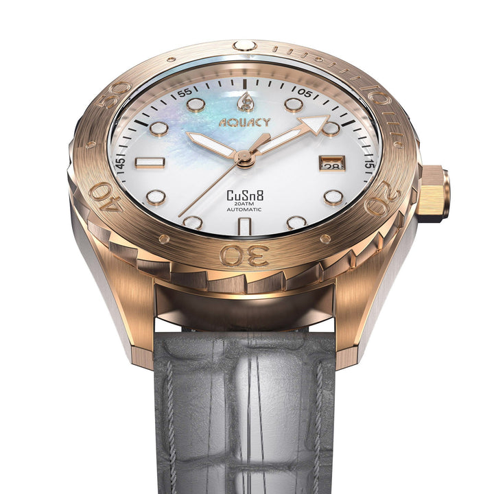 Bronze CuSn8 Men's White Mother of Pearl Automatic Watch White Mother of Pearl |
