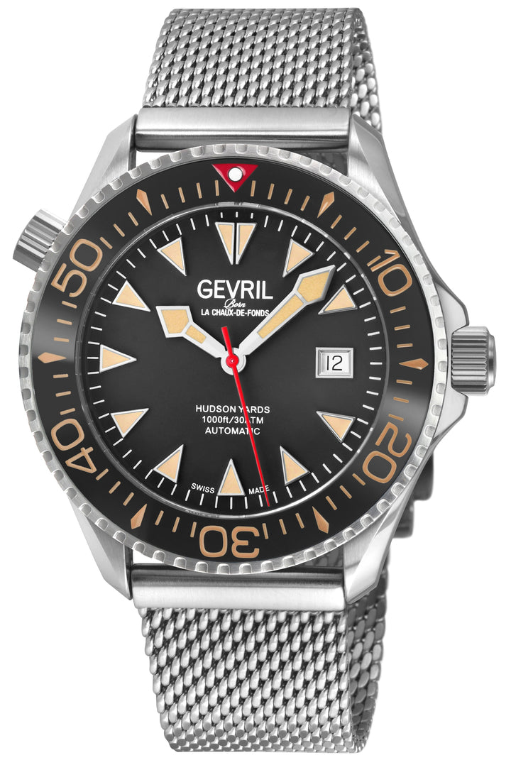 Hudson Yards Swiss Automatic SW200 - Date display Diver watch, Black Ceramic bez