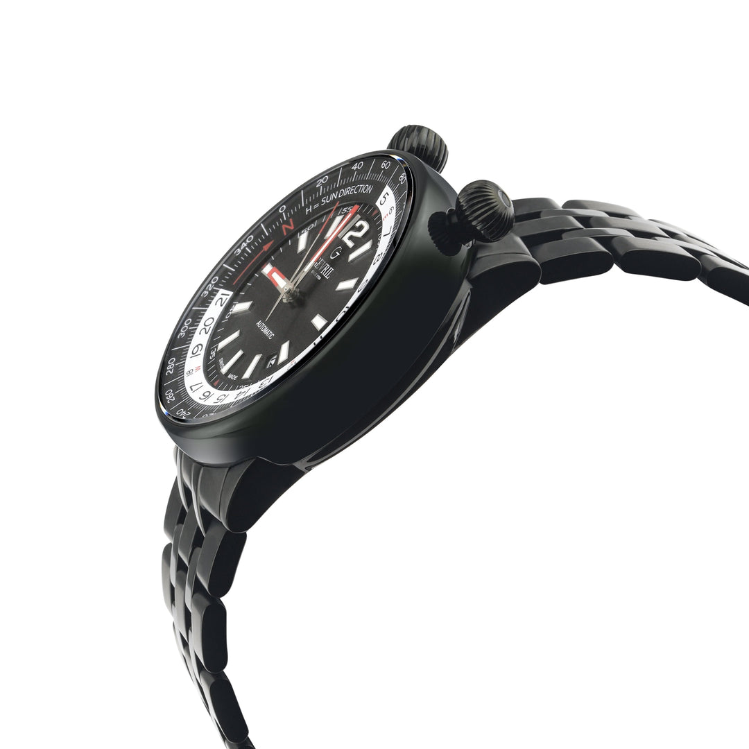 Wallabout Gevrill Wallabout Swiss Automatic Solar Compass Watch | Black Dial