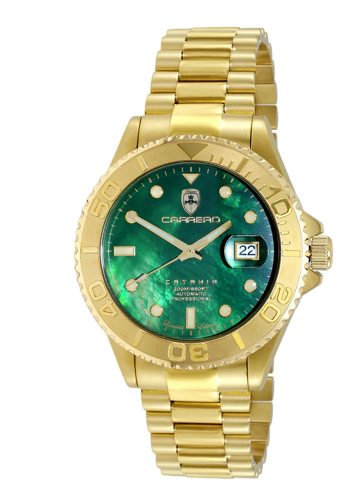 Catania MOP Goldtone-Green | Gold Dial