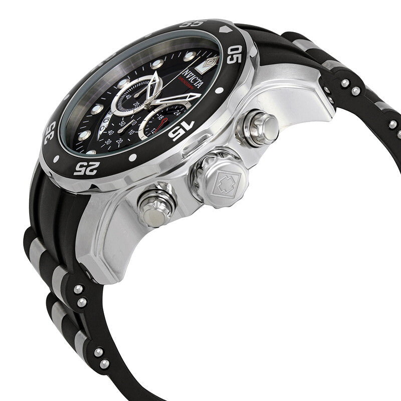 Pro Diver SCUBA Chronograph Black Dial /  Steel-Black Silicone Band Black Dial