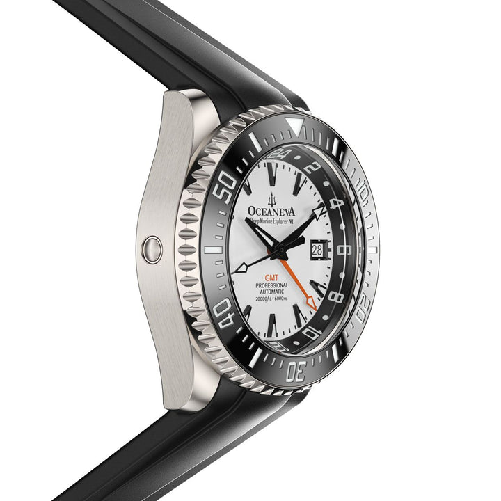 Deep Marine Explorer VI 6000M - GMT True Dive OrangeLume White Dial