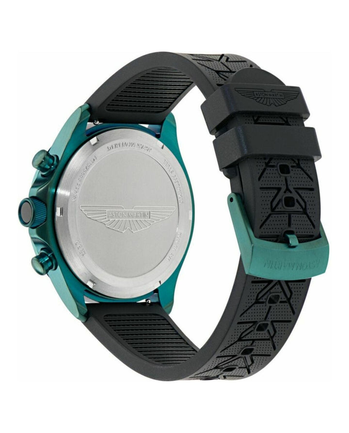 SPT Green IP Chrono/Black Silicone Strap Green Dial