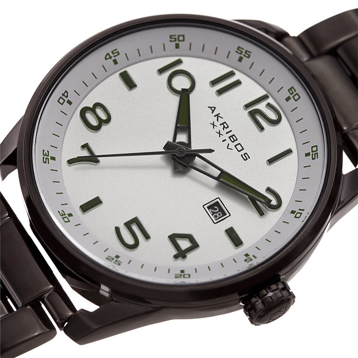 Casual-AK956SS Black/Stainless Steel | White Dial
