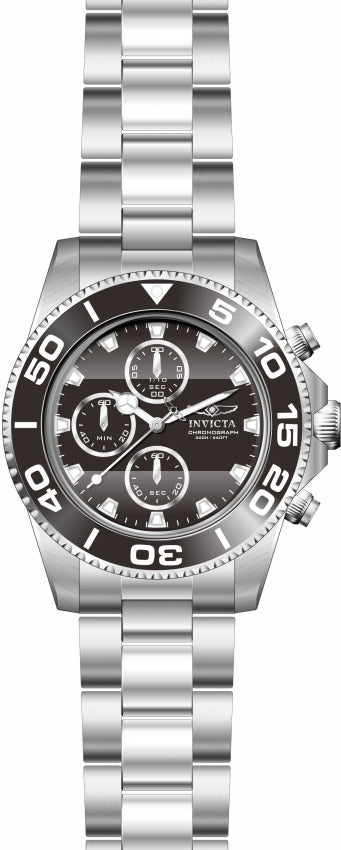 Pro Diver Chronograph Black Dial / Silver Stainless Steel Bracelet Black Dial