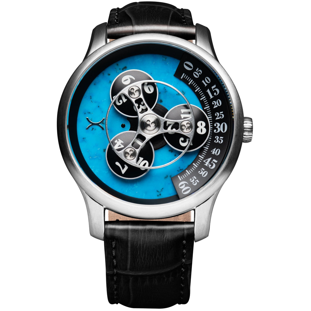 Triptych Automatic Wandering Hour Stone Edition Turquoise Blue Dial