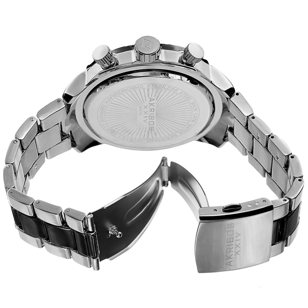 AK814TTB-Casual Silver and Black/Alloy | Black Dial