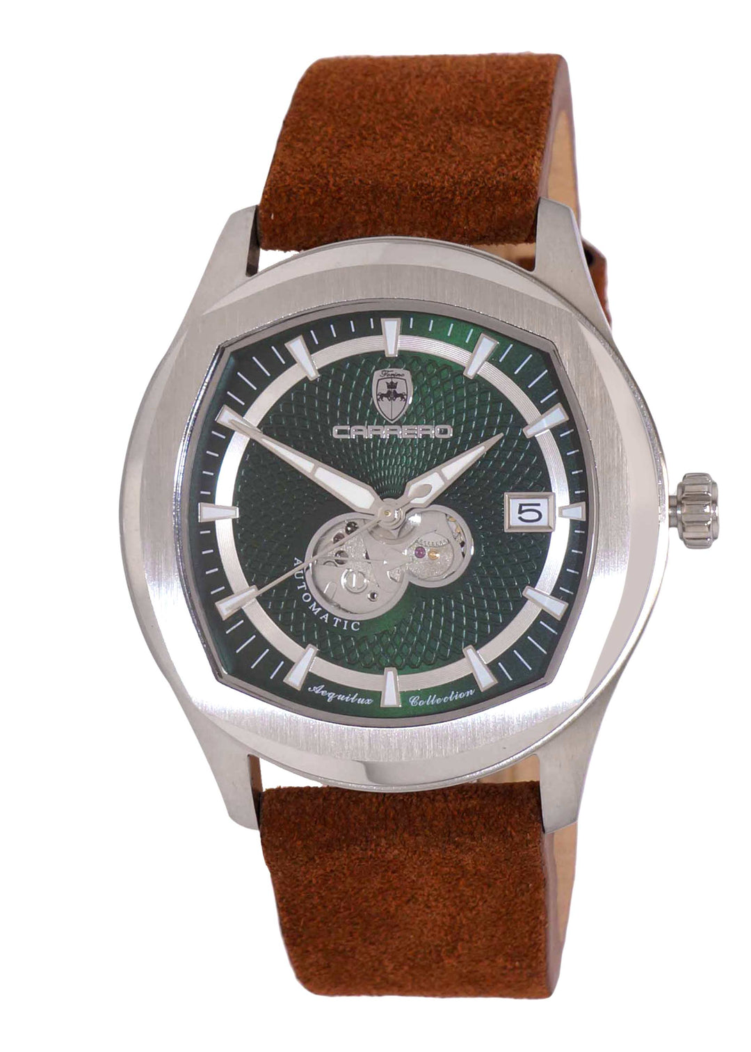 AEQUILUX SILVER TONE-GREEN/BROWN | Green Dial
