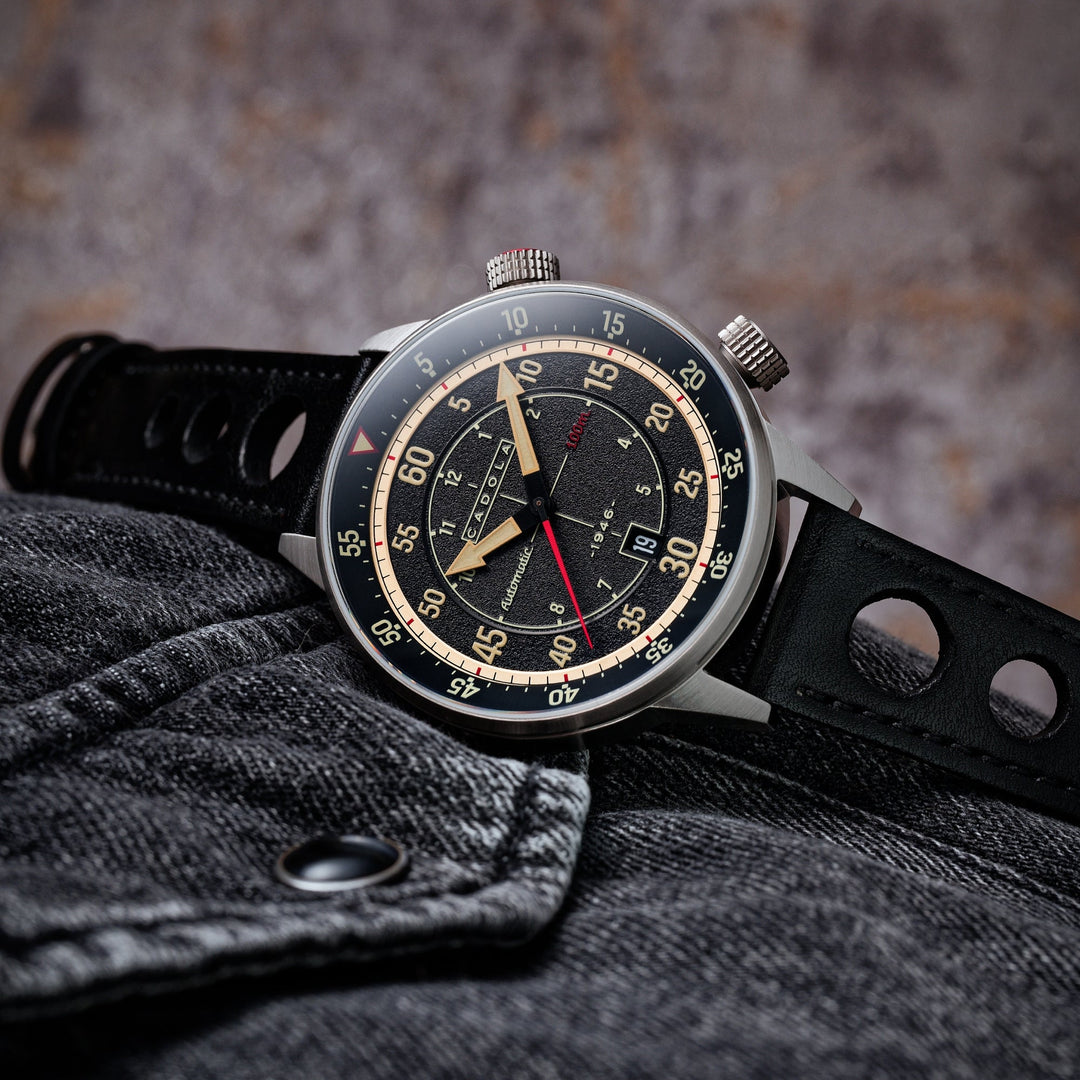Rally Timer Automatic Black / Leather | Black Dial