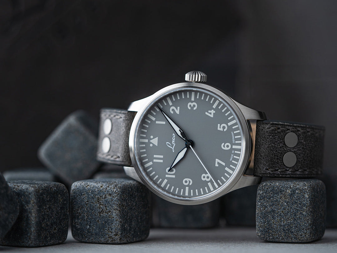 Augsburg Grau 42 Automatic / Leather Strap Gray Dial
