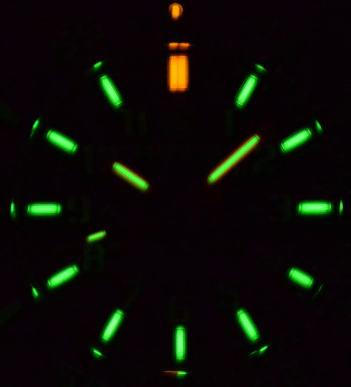 DAYNIGHT POLY CARBON CASE TRITIUM AUTOMATIC 44MM BLACK WHITE BEZEL - WHITE GREY 