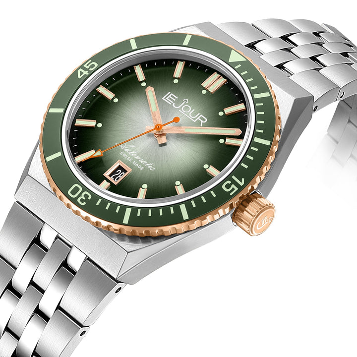 DELMARE Two-tone Green Sunray Green Dial