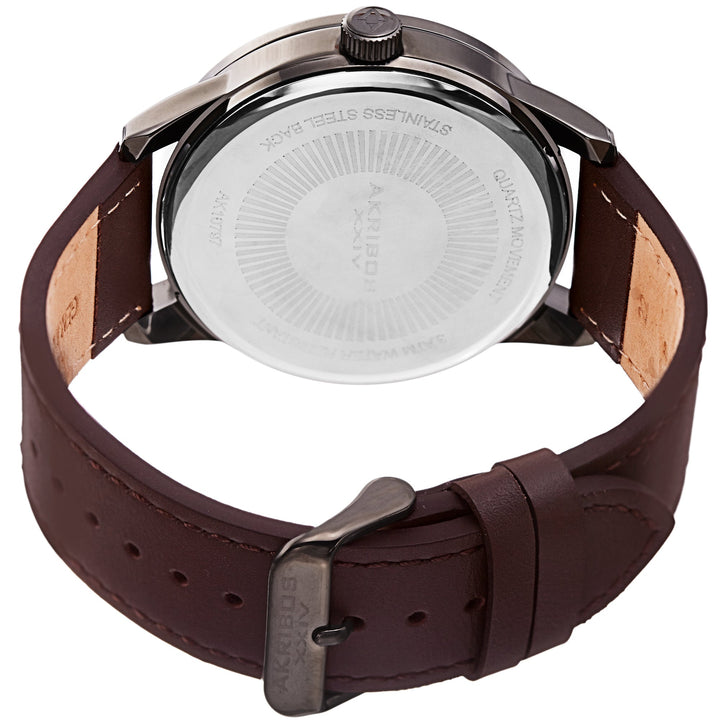 Aviator Dark Gray/Gun/Leather | Blue Dial