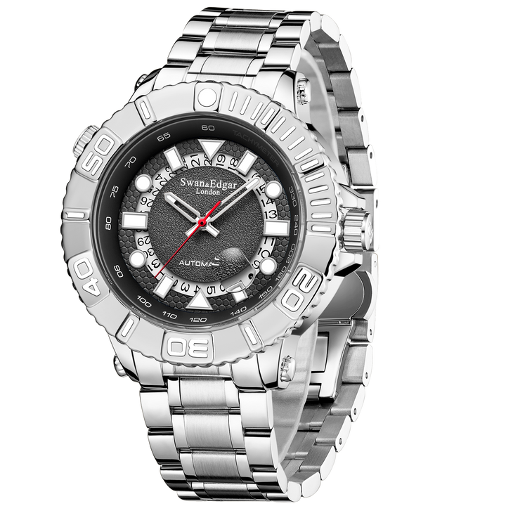 Geometric Racer Automatic Multi-Level Grey Geometric Dial / Silver Stainless Ste