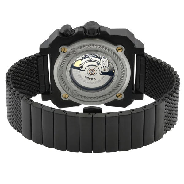 XO Submarine Sellita SW200 rotating bezel Black dial Black PVD Divers watch Mesh