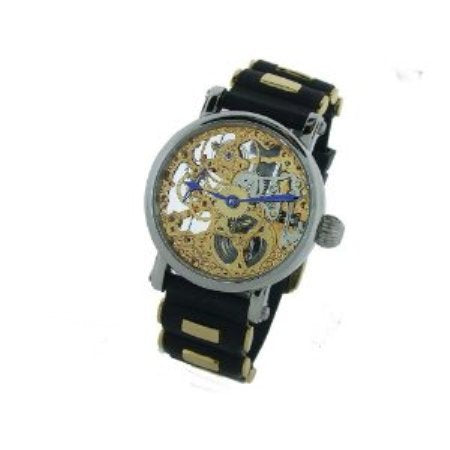 Skeleton Series rubber gold/two tone | Gold Dial