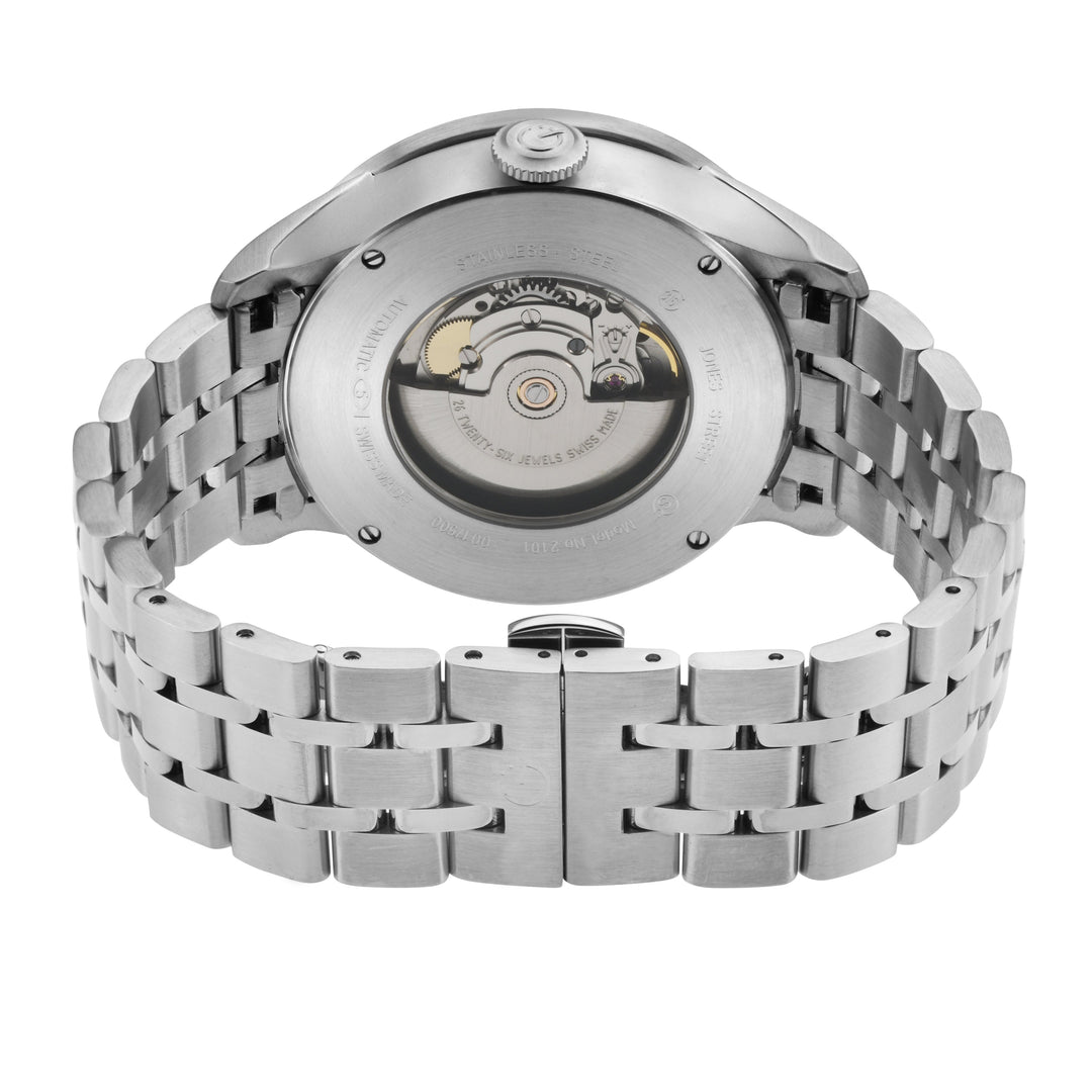 Jones Swiss automatic SW200 single handed watch Gray Silver | Gray Dial