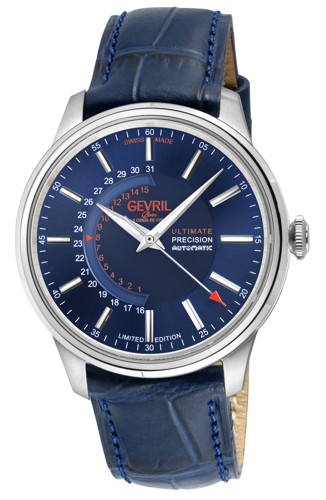 Guggenheim Gevril Men's Guggenheim Automatic 316L Stainless Steel Blue Dial, Gen