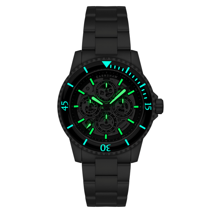 Admiral Duncan Triple Calendar Skeleton Automatic Black / Stainless Steel | Blac