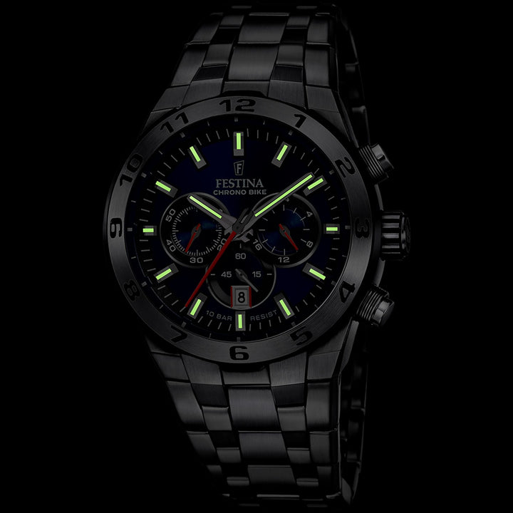 Chrono Bike Blue / Stainless steel Blue Dial