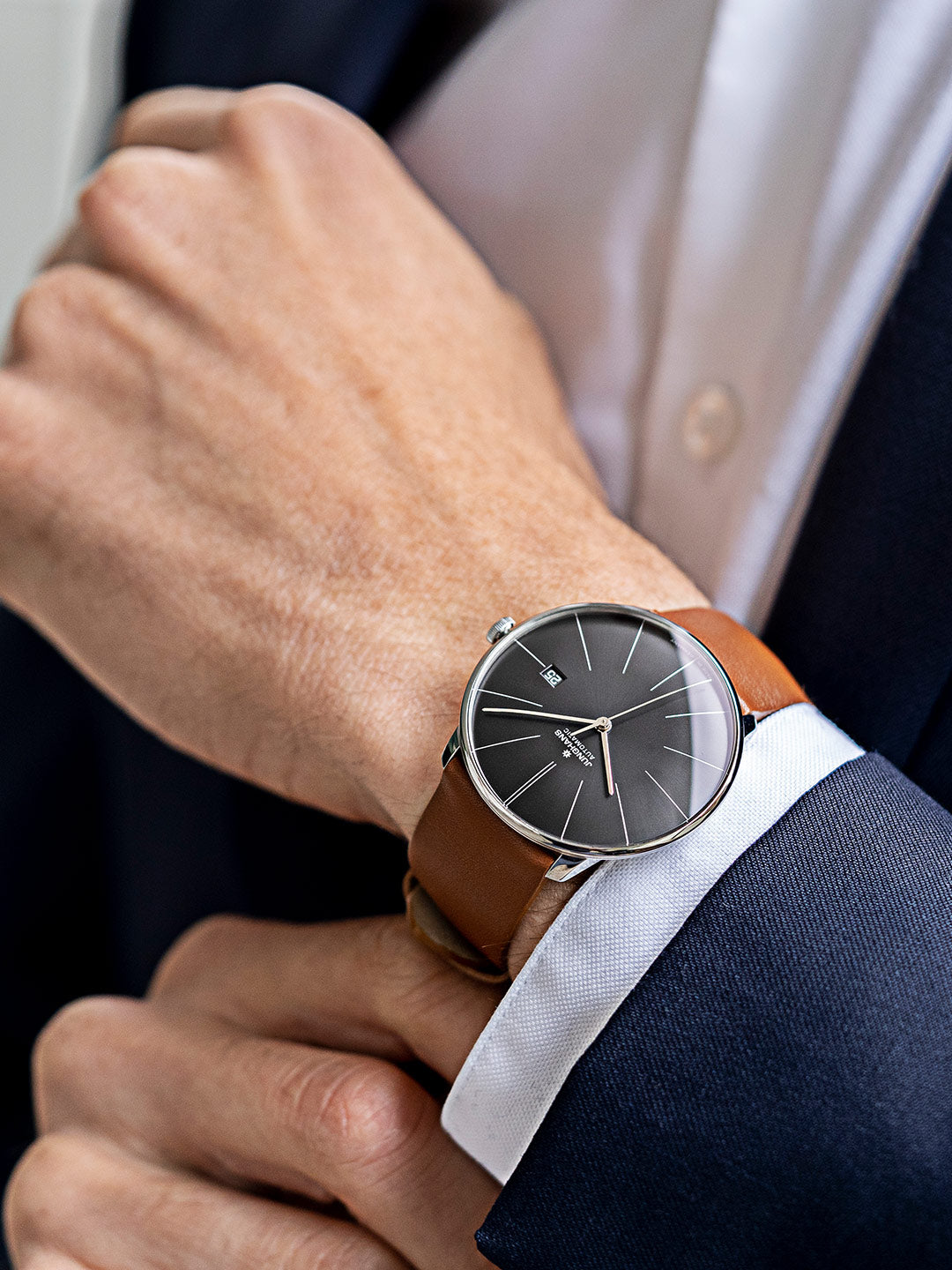 Meister Fein Automatic Black Dial / Brown Leather Strap Black Dial