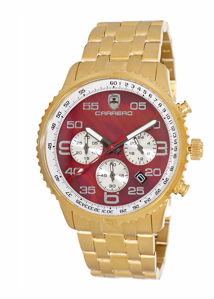 Aureum-MB Goldtone/Maroon-White Maroon Dial