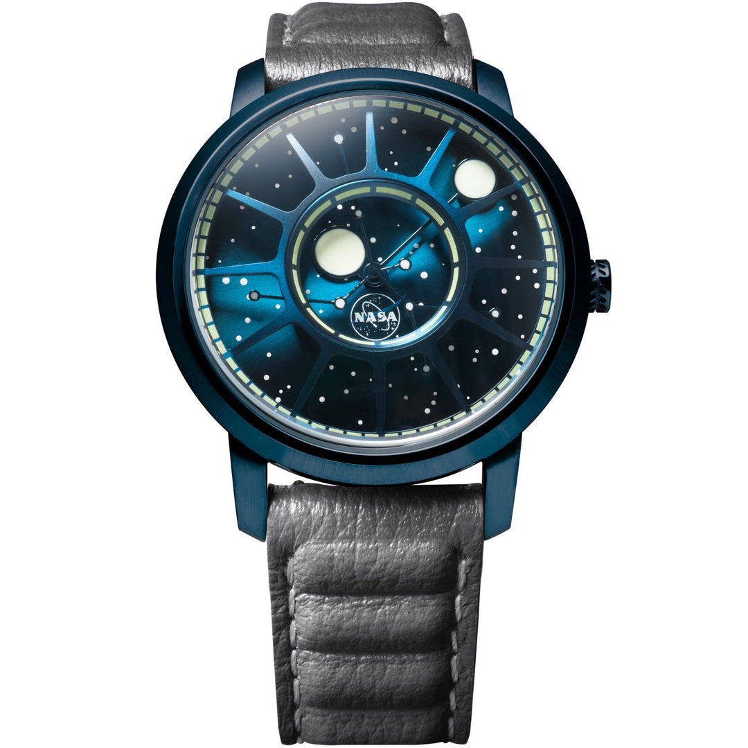 NASA Apollo 15 American Automatic Blue Supernova Blue/gray leather strap | Blue 