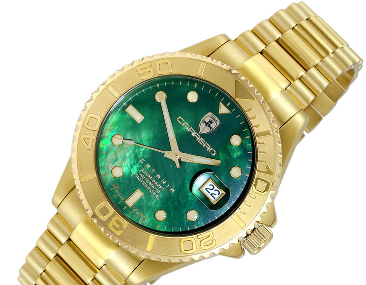 Catania MOP Goldtone-Green | Gold Dial