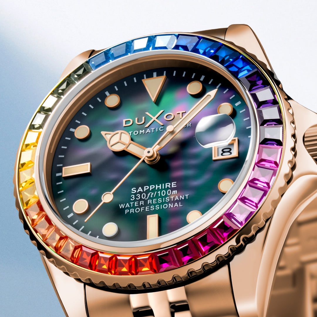 Atlantica 40 Rainbow Automatic Rose Gold / Stainless Steel | Black Dial
