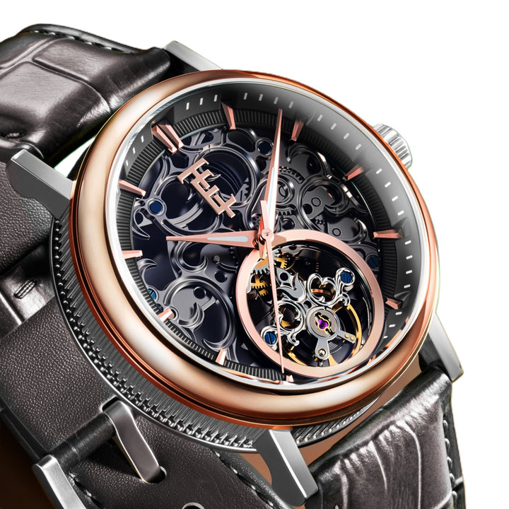 Beaufort Silver Dawn / Black Leather Strap Gray Dial