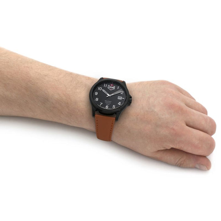 Alpha I Black dial, brown leather Black Dial