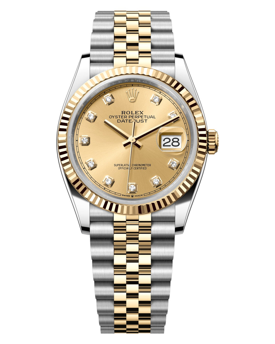 Rolex Datejust 36 126233 - 36mm Oystersteel & Yellow Gold (Fluted) - Jubilee