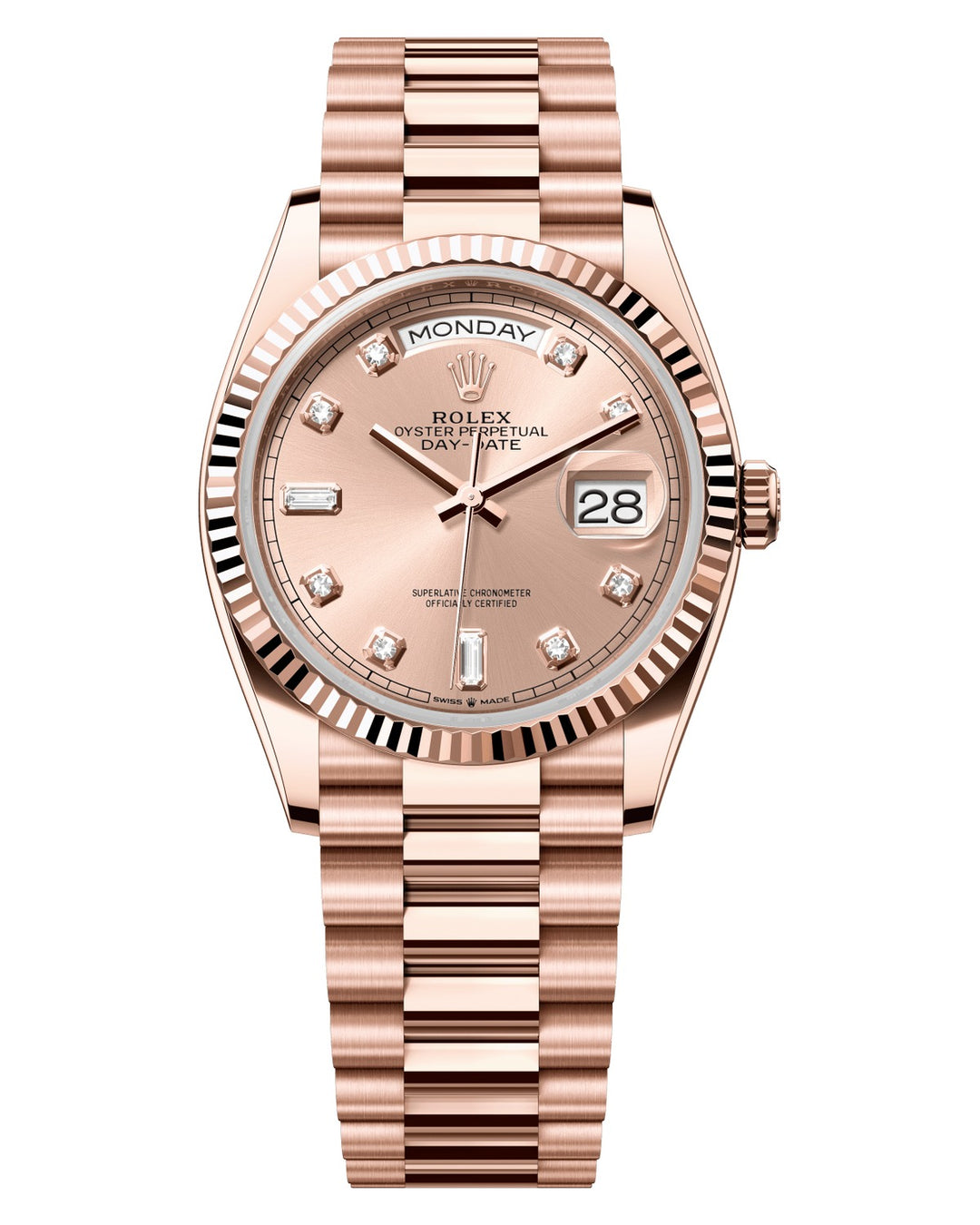 Rolex Datejust 36 128235 - 36mm Everose Gold (Fluted) - President