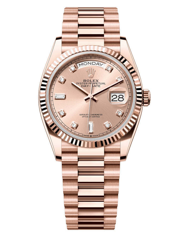Rolex Datejust 36 128235 - 36mm Everose Gold (Fluted) - President