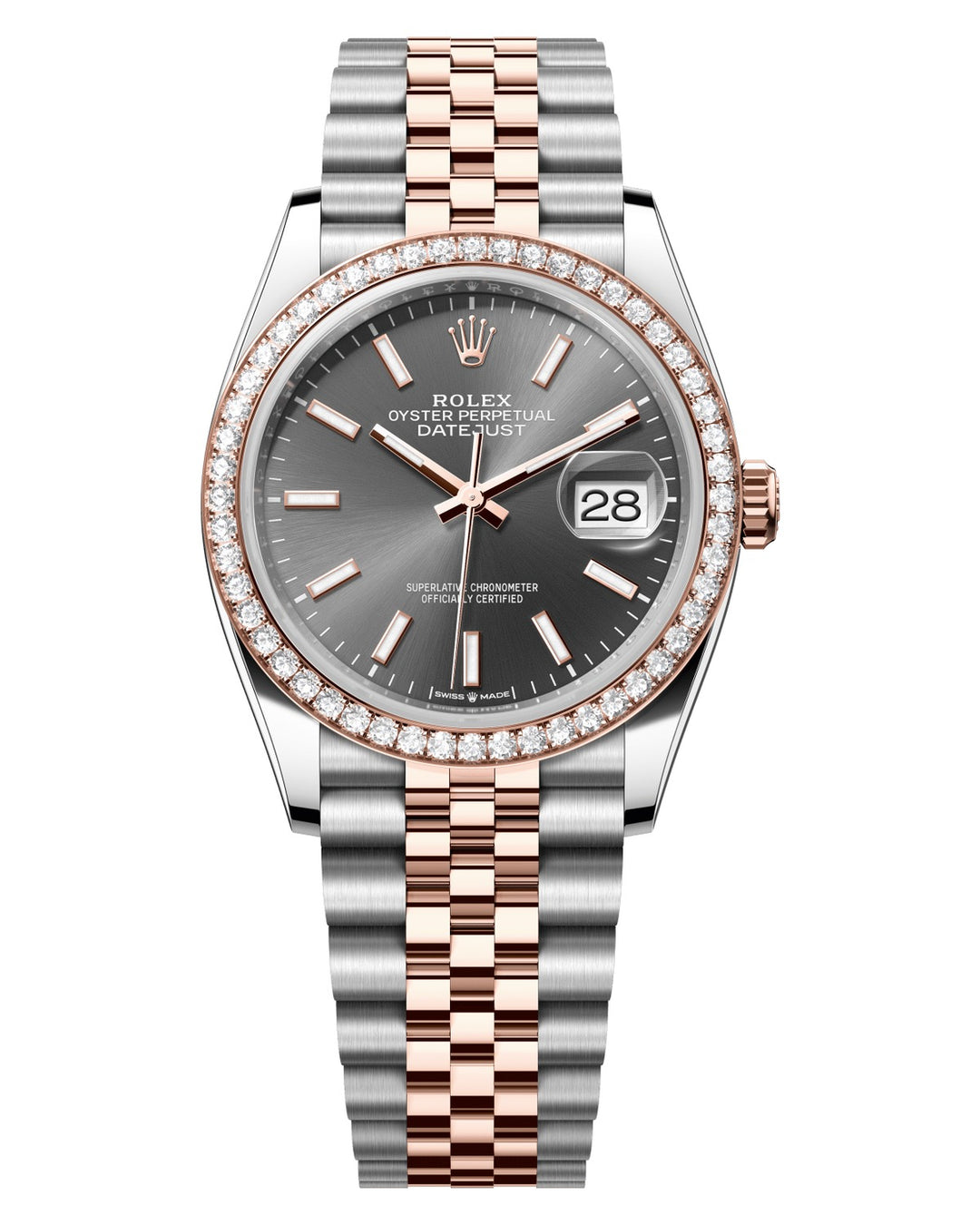 Rolex Datejust 41 126281RBR - 41mm Oystersteel & Everose Gold (Diamond Bezel) - Jubilee