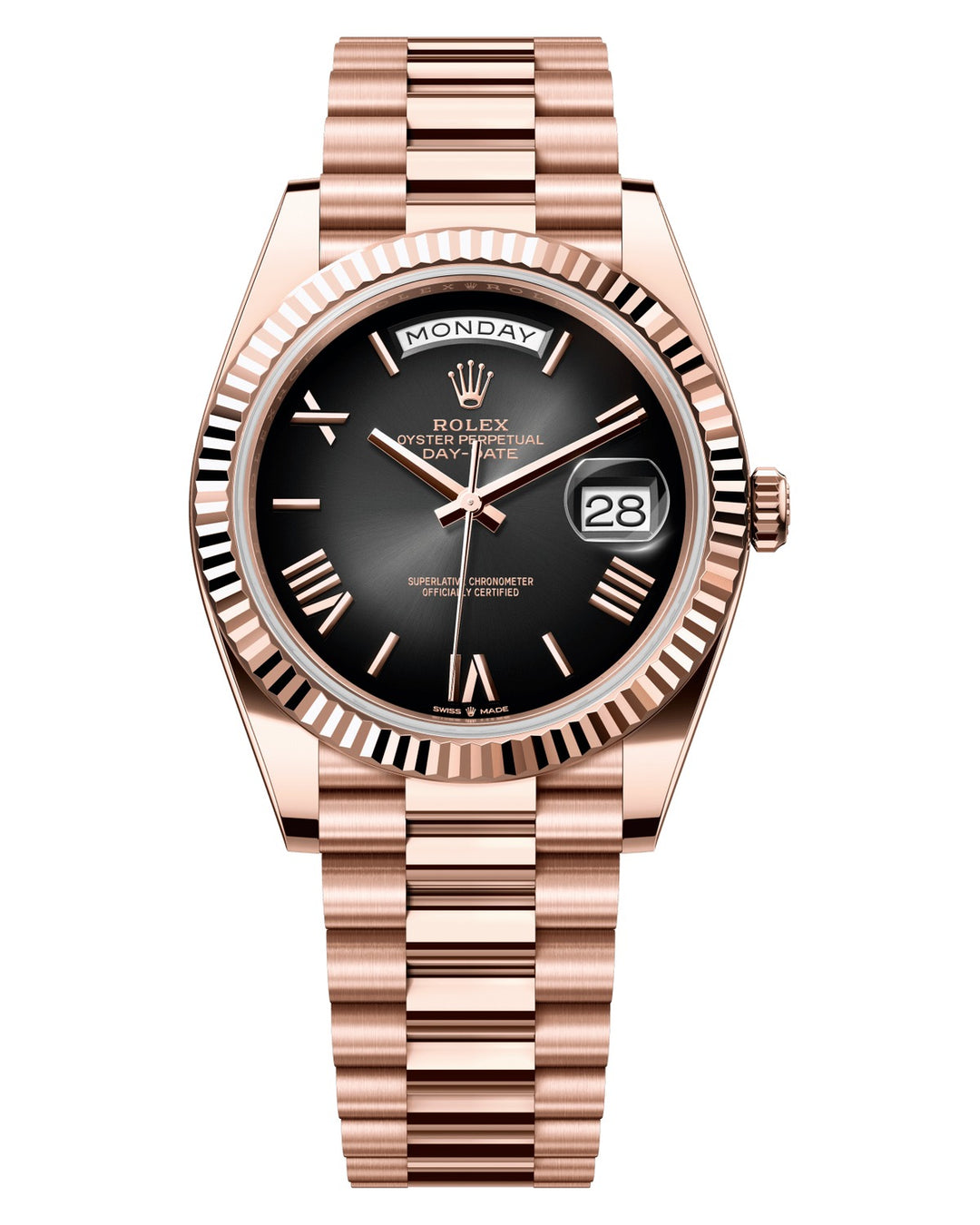 Rolex Day-Date 40 228235 - 40mm Everose Gold (Fluted) - President