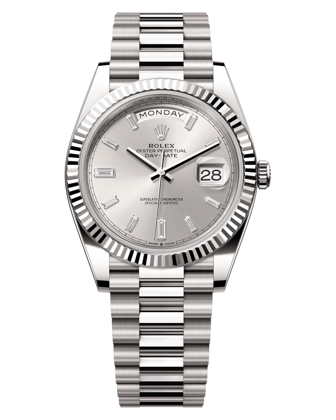 Rolex Day-Date 40 228239 - 40mm White Gold (Fluted) - President